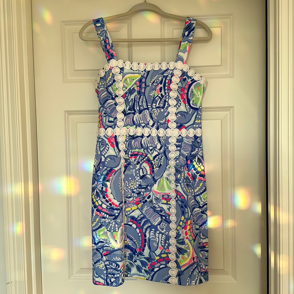 Lilly Pulitzer Blue and Pink Patterned Dress